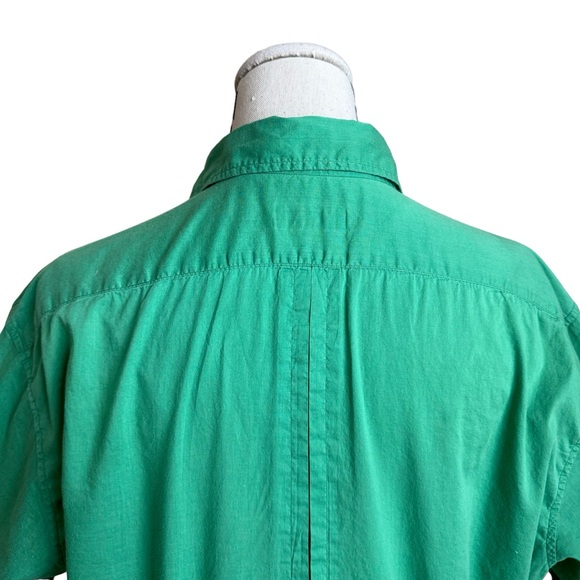 Dries Van Noten Mens Lightweight Cotton Button Up Green Short Sleeve Shirt sz 50 - Picture 4 of 9